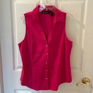 Hot pink button-down tank